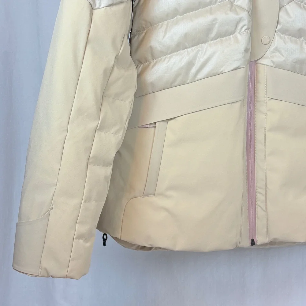Kari Traa Women Ragnhild Down Ski Jacket Cream Hooded Puffer Medium EUC